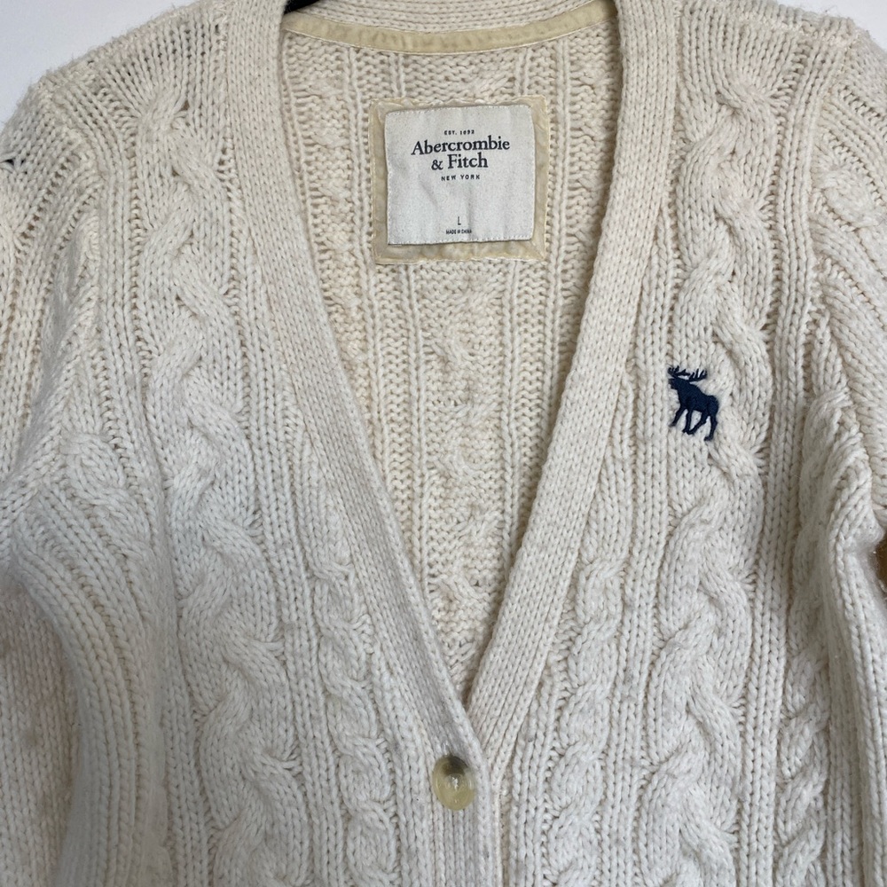 Vintage Abercrombie & Fitch Cardigan Alpaca Sweater Size L - Picture 3 of 8